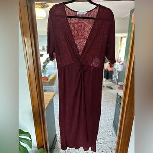 Nordstrom Flattering Burgundy Dress NWOT